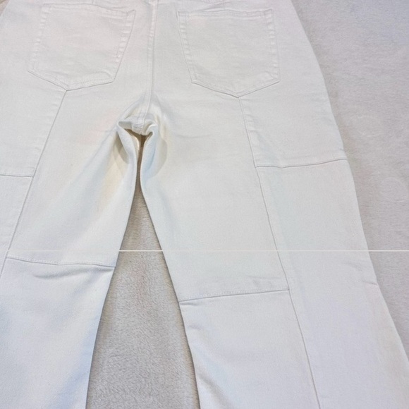 West of Melrose High Rise Patchwork Flare Jeans in Off White Ivory - Picture 9 of 16